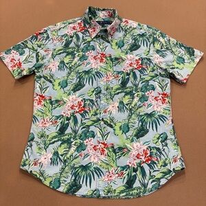 Ralph Lauren Men’s Slim Fit Cotton Floral Hawaiian Short Sleeve Button Down L